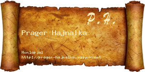Prager Hajnalka névjegykártya